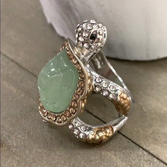 New Turtle Tortoise Rhinestone Cocktail Ring 7, 8, 10 - Picture 4 of 4